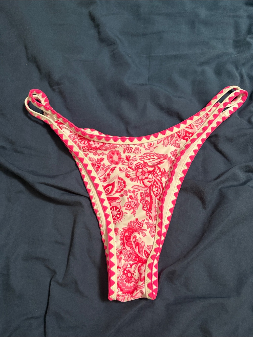 Pink & Cream Floral Bikini Bottom